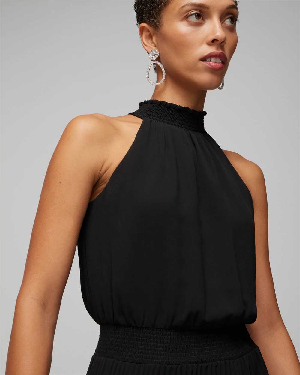 High neck halter midi dress shop